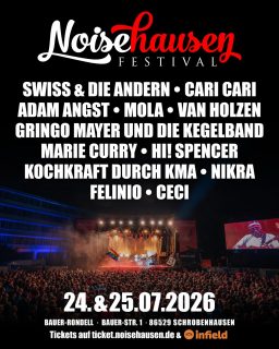 🔥 The story so far. Unsere bisher bestätigten Bands für das Noisehausen Festival 2026. In Kürze gibt es Nachschub. Schnappt euch jetzt noch eines der letzten „Early Hawk“-Tickets! Links in bio. 🔥
#noisehausen #noisehausenfestival #noisehausen2026 #festival #lineup