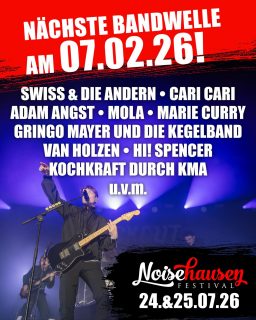 🔥Watch out! New band announcements coming soon. Stay tuned for more happy days. Never enough Noisehausen! 🔥
#noisehausen #noisehausenfestival #noisehausen2026 #lineup #announcement