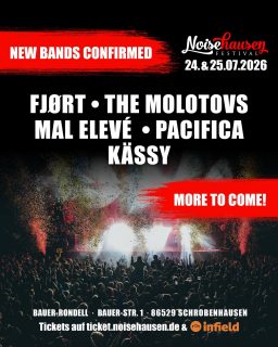 🔥 New bands confirmed for Noisehausen Festival 2026! Welcome to the party @fjort_laerm , @themolotovs from UK, @mal_eleve , @pacificabanda from Argentina and @iamkaessy from Austria! We can’t wait. Save your tickets. Links in bio. 🔥

#noisehausen #noisehausenfestival #noisehausen2026 #festival #livemusic