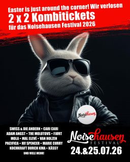 🔥Liebe Noisehasen. Ostern steht vor der Tür und wir legen euch 2x2 Kombitickets für das Noisehausen Festival 2026 ins Nest. Mitmachen, liken, gewinnen! 🔥
Um teilzunehmen
✓ musst Du Follower von Noisehausen auf Instagram sein
✓ und diesen Beitrag liken und sag uns in den Kommentaren, mit wem du gerne das Noisehausen 2026 besuchen möchtest
Unter allen, die bei diesem Beitrag bis zum 04.04.26 um 23:59 Uhr MEZ auf „Gefällt mir“ geklickt und diesen Beitrag kommentiert haben, werden zwei Gewinner ausgelost.
► Die Gewinner werden bis am 04.04.26 bekanntgegeben
► Das Gewinnspiel richtet sich an Follower unserer Seite - also bitte nicht vergessen vorher Noisehausen auf Instagram zu folgen.
► Mit der Teilnahme sicherst Du zu, dass Du mindestens 18 Jahre alt bist
► Das Gewinnspiel steht in keiner Verbindung zu Instagram und wird in keiner Weise von Instagram gesponsert, unterstützt oder organisiert.
#noisehausen #peace #love #rocknroll #noisehausenfestival festival