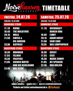 🔥 Noisehausen Festival 2026 - Timetable 🔥 Welt aus, Musik an. Festival summer is in full swing. Jetzt noch dein Ticket sichern. Links in bio.
#noisehausen #noisehausenfestival #timetable #festival #love