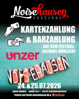 🔥 Cash or Card. Beides möglich auf dem Noisehausen Festival 2026. Danke an unserem Payment-Partner @unzer_payments für den Support! Let’s get it on. Jetzt noch Tickets sichern. Links in bio. 🔥

#noisehausen #noisehausenfestival #cash #card #festival