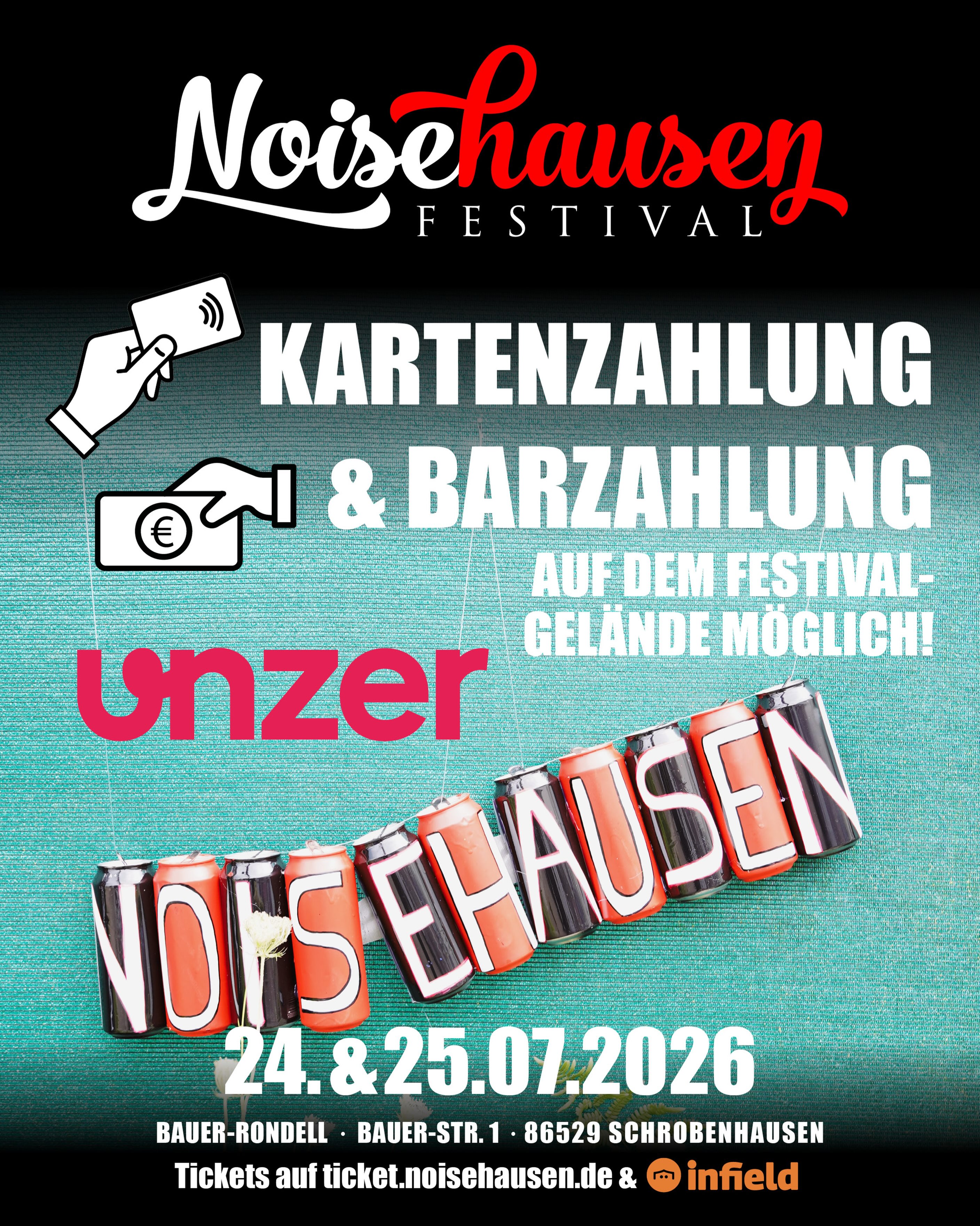 🔥 Cash or Card. Beides möglich auf dem Noisehausen Festival 2026. Danke an unserem Payment-Partner @unzer_payments für den Support! Let’s get it on. Jetzt noch Tickets sichern. Links in bio. 🔥

#noisehausen #noisehausenfestival #cash #card #festival