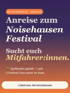🚘 Ihr sucht noch Mitfahrer:innen?
Ab sofort gibt es unsere kostenlose Mitfahrbörse! 🤘
Geht einfach auf ride2rave.de/noisehausen oder in den Bereich „Anreise“ auf unserer Website. Dort könnt ihr ganz unkompliziert Fahrten anbieten oder nach einer Mitfahrgelegenheit suchen.
Spart Sprit, schont die Umwelt und lernt schon auf dem Weg zum Festival neue Leute kennen. 🚗💨
Gemeinsam ist's eh immer schöner! ❤️
#Noisehausen #Noisehausen2026 #Ride2Rave #Mitfahrbörse #GemeinsamZumFestival