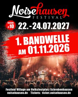 🔥 Attention! Attention! Am kommende Sonntag kommt die erste Bandwelle inklusive erstem Headliner. Was meint ihr? Wer kommt zum Jubiläum? 
Sichert euch jetzt noch Early Hawk-Tickets in unserem Shop. Just saying! 🔥

#noisehausen #noisehausenfestival #noisehausen2027 #anniversary #festival